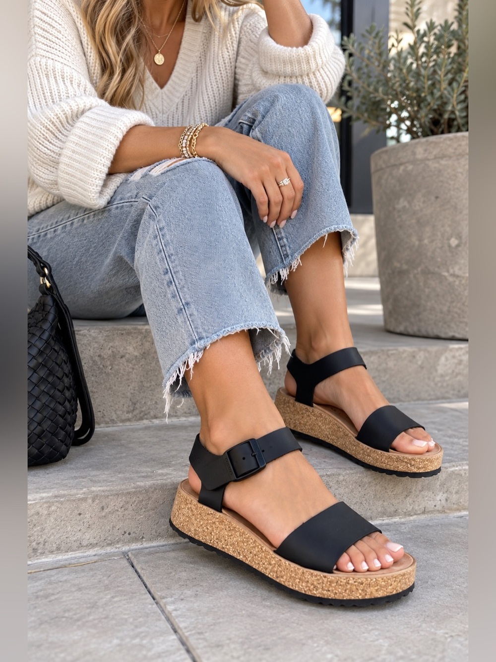 Birkenstock Papillio Glenda black leather platform sandals 38 US 7